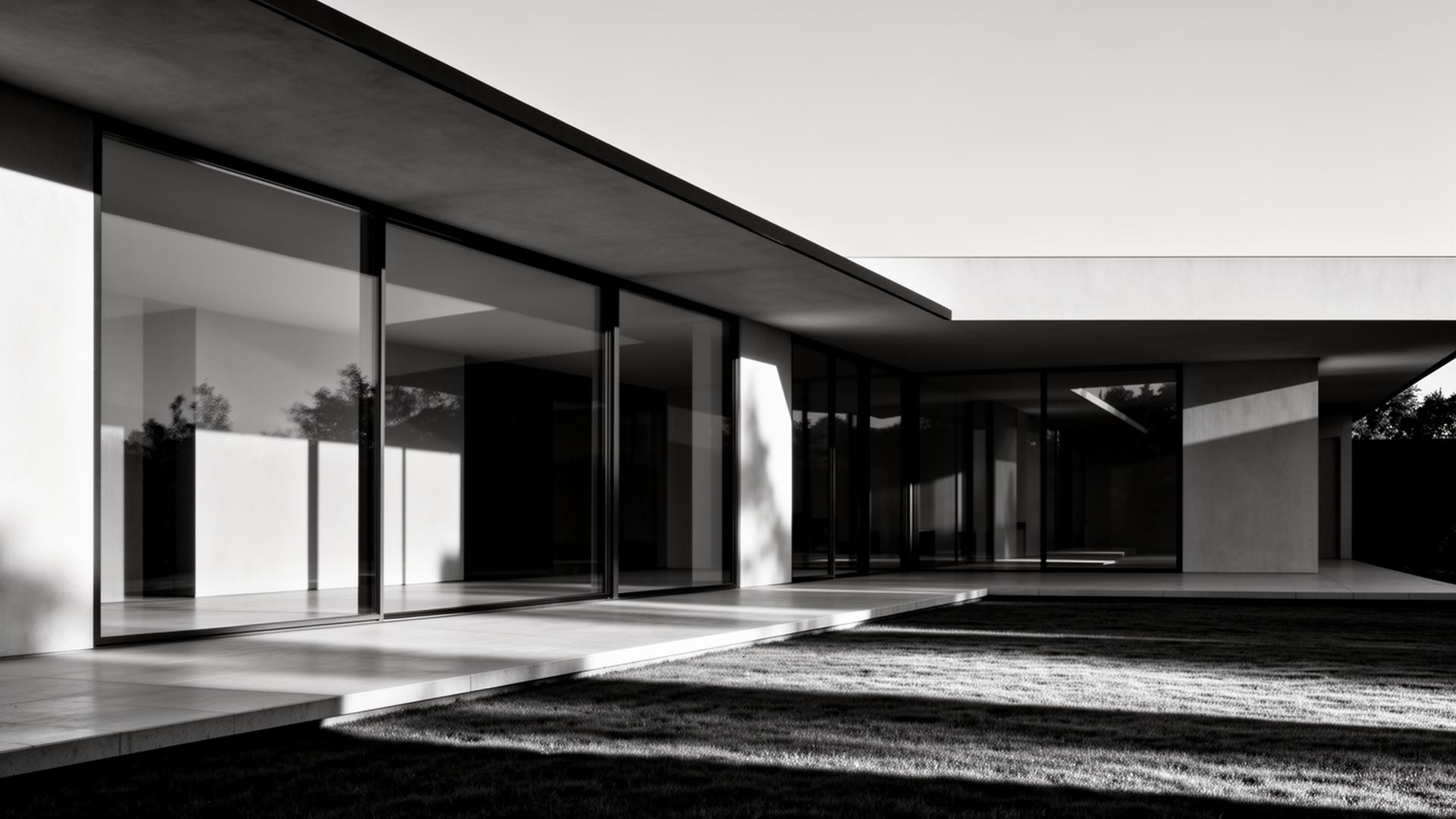 Modern minimalist black and white house